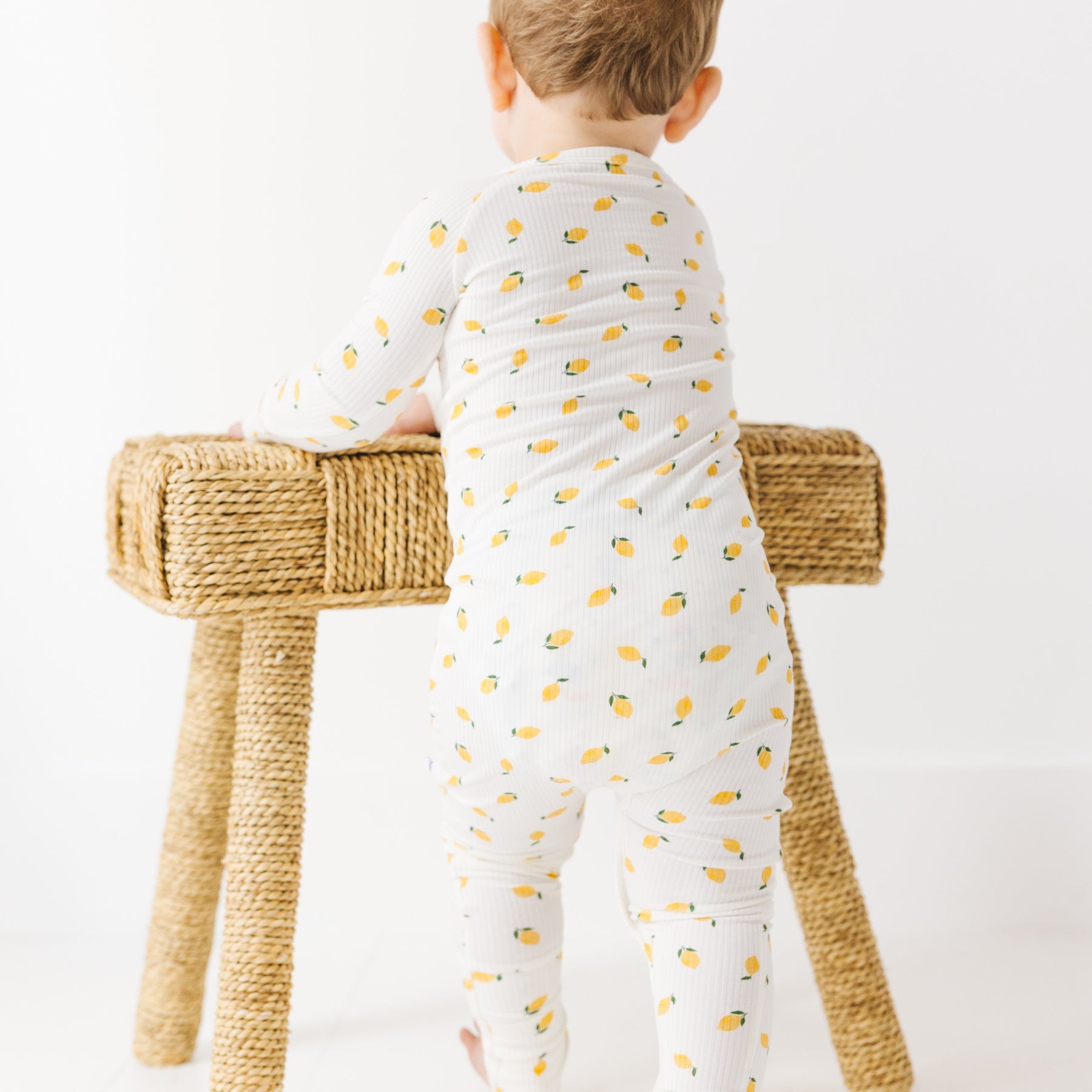 Lemons Small Ribbed Zip Romper