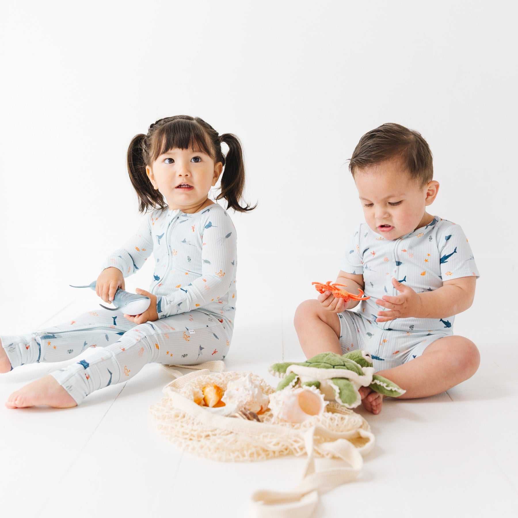 Under The Sea Small Ribbed Zip Romper