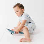 Under The Sea Small Ribbed Summer Zip Romper