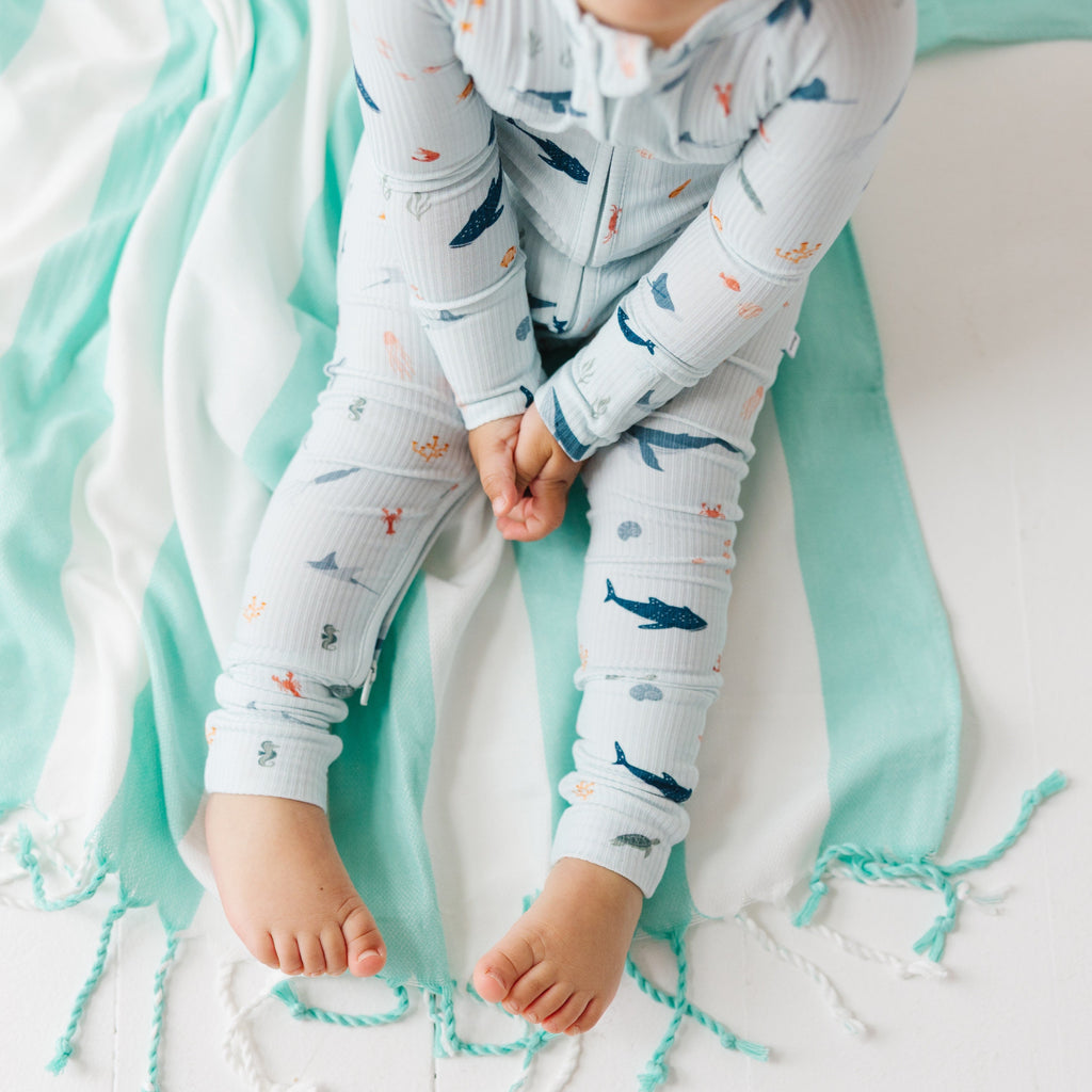 Under The Sea Small Ribbed Zip Romper