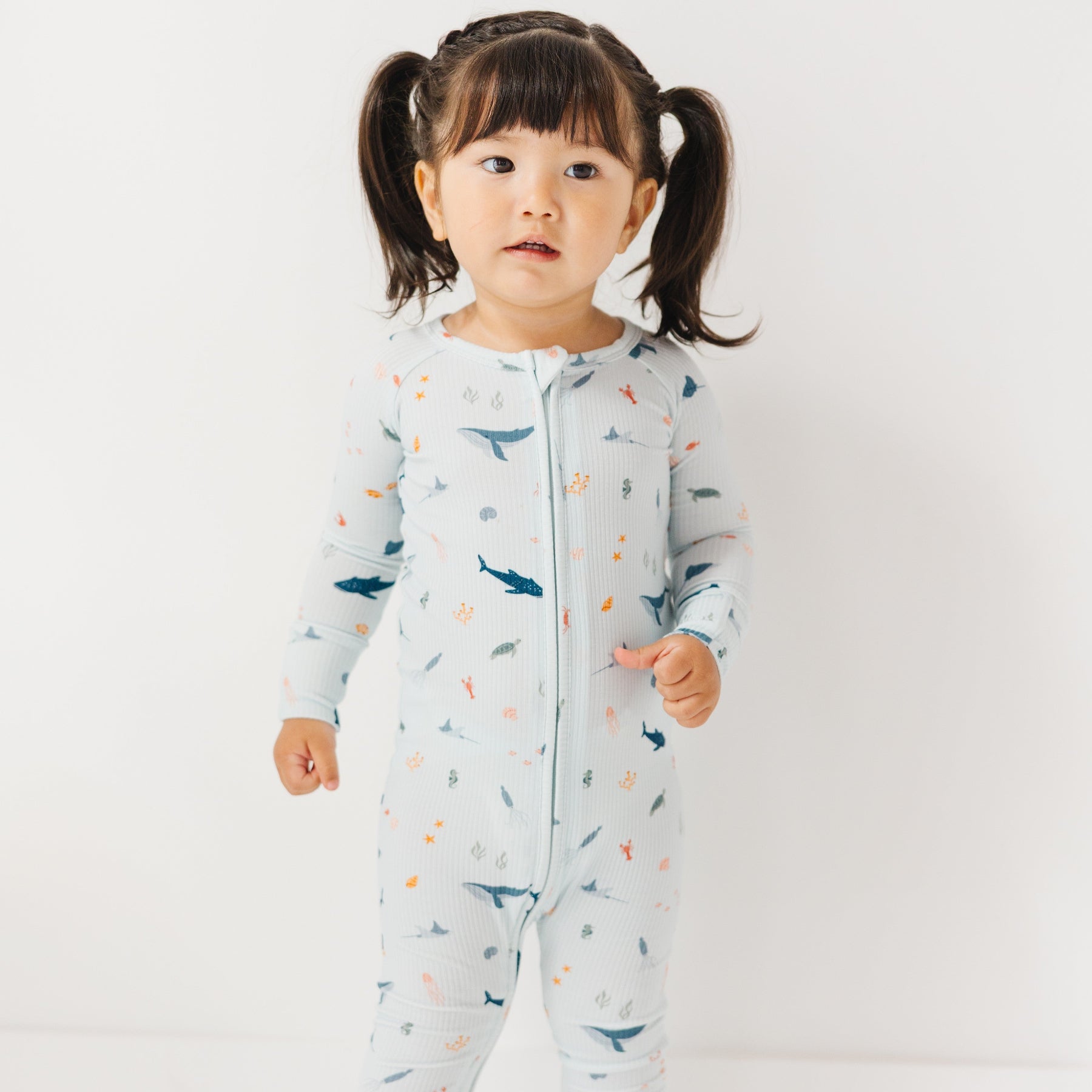 Under The Sea Small Ribbed Zip Romper
