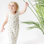 Island Palm Trees Small Ribbed Harem Romper