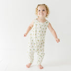 Island Palm Trees Small Ribbed Harem Romper