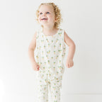 Island Palm Trees Small Ribbed Harem Romper