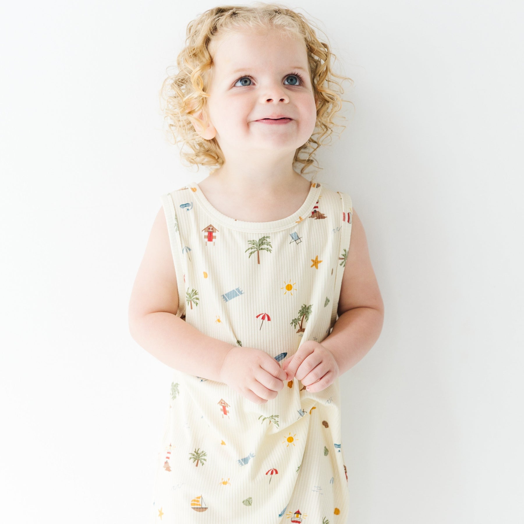 Beach Days Small Ribbed Harem Romper