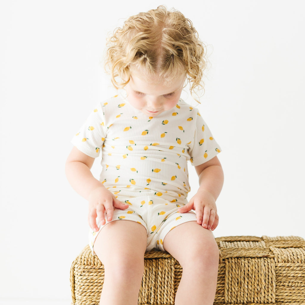 Lemons Small Ribbed Shorts Two-Piece Set