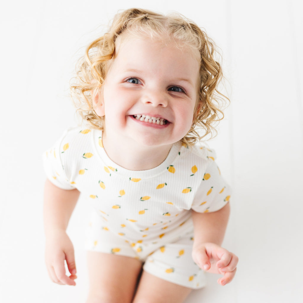 Lemons Small Ribbed Shorts Two-Piece Set