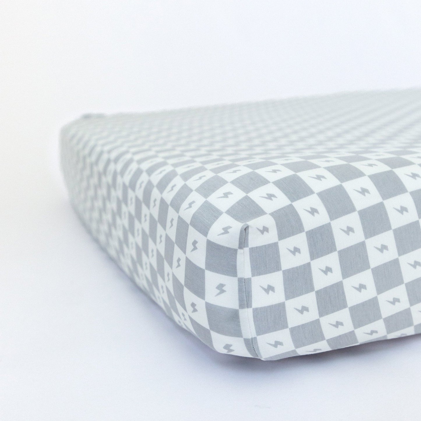 Checkered Lightning Bolt Crib Sheet