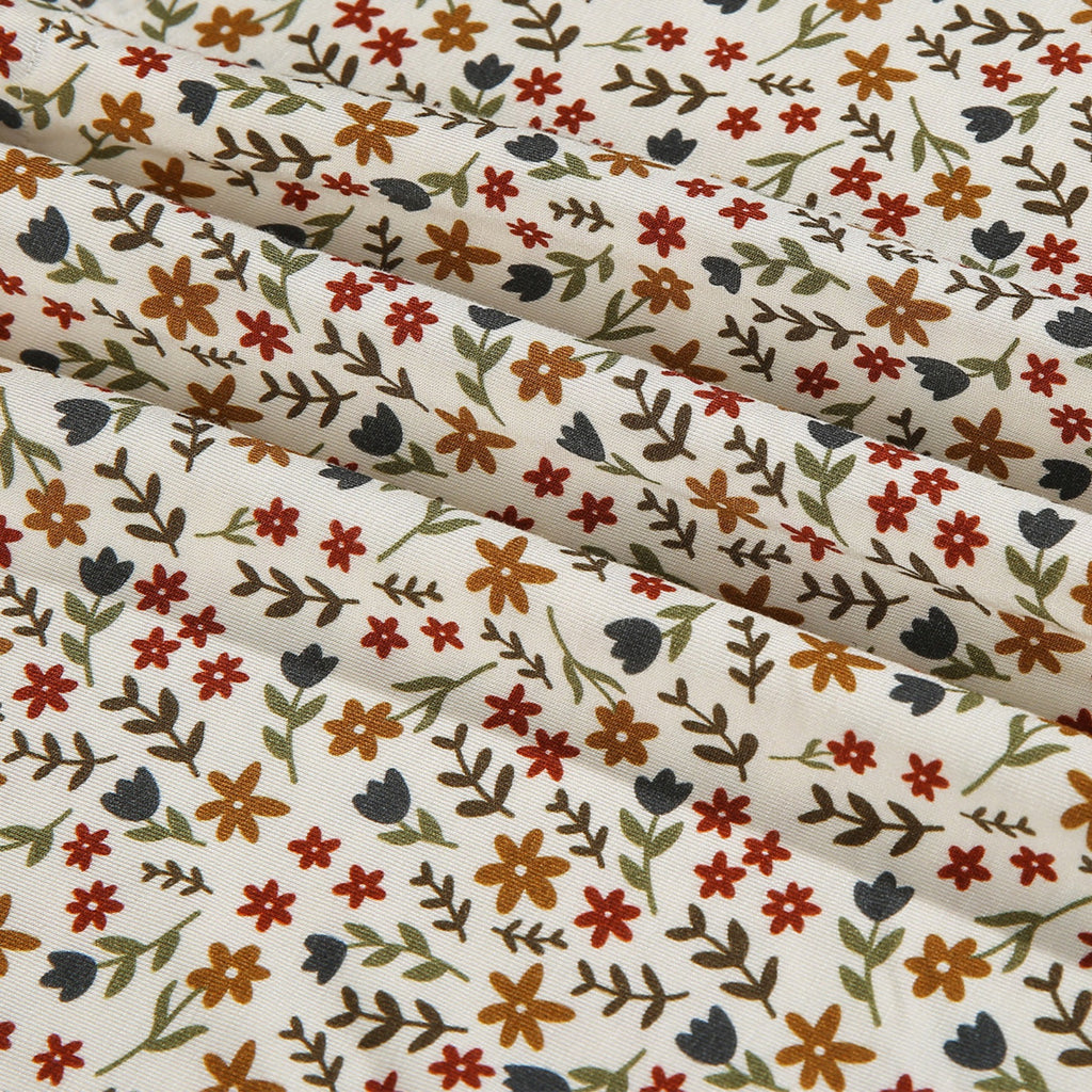 Cream Floral Toddler Blanket