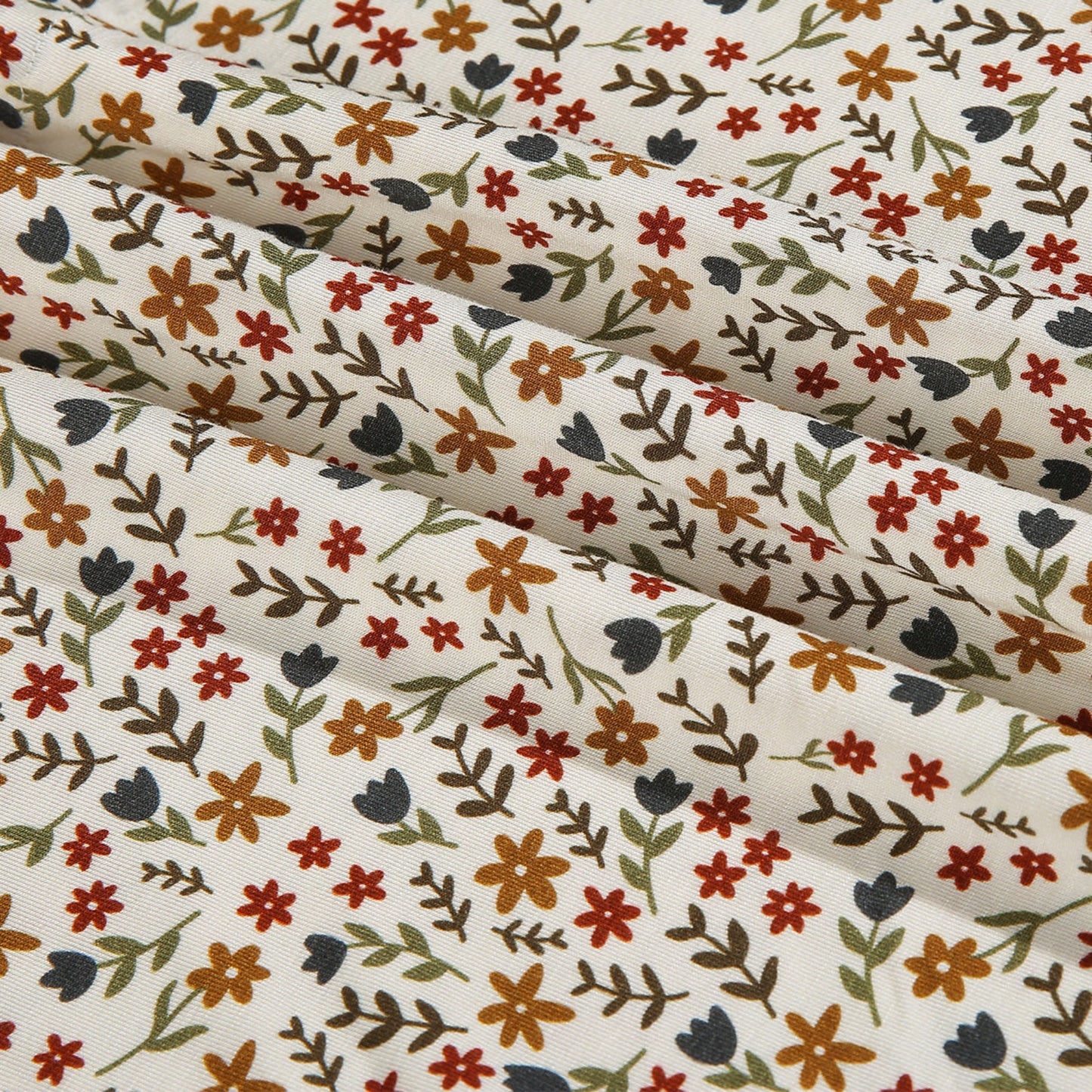 Cream Floral Crib Sheet