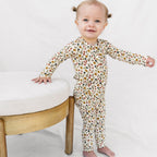 Cream Floral Zip Romper
