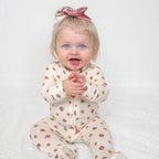 Pink Daisies Small Ribbed Zip Romper