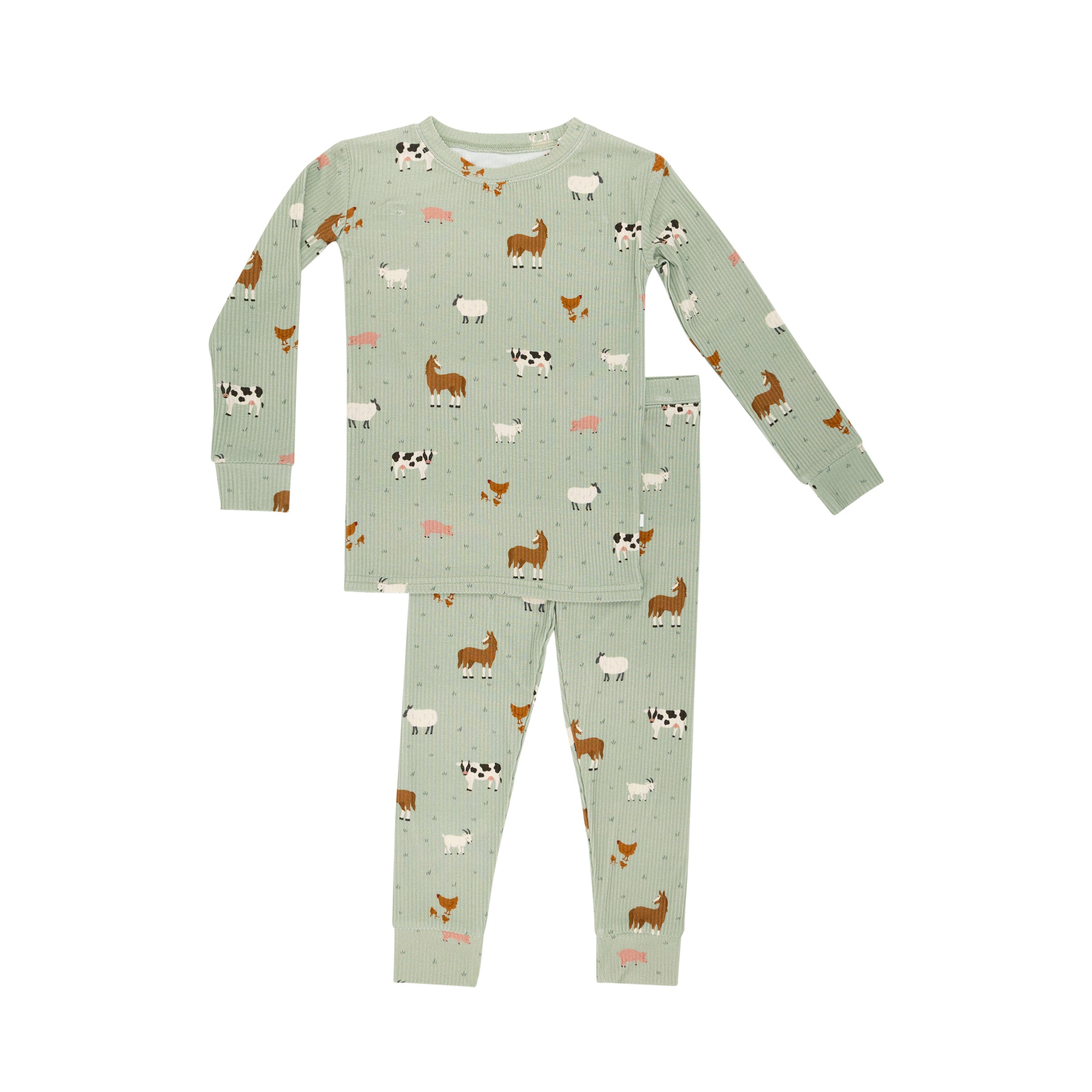 Farm Animals Small Ribbed Two-Piece Set