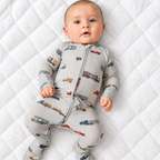 Road Vehicles Small Ribbed Zip Romper