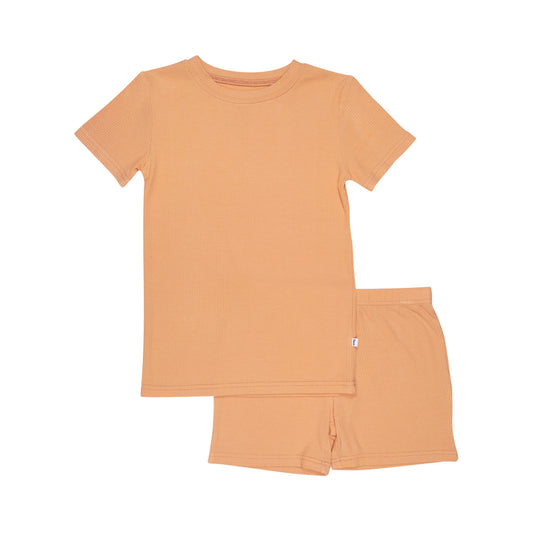 Creamsicle Small Ribbed Shorts Two-Piece Set