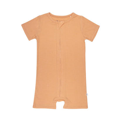 Creamsicle Small Ribbed Summer Zip Romper