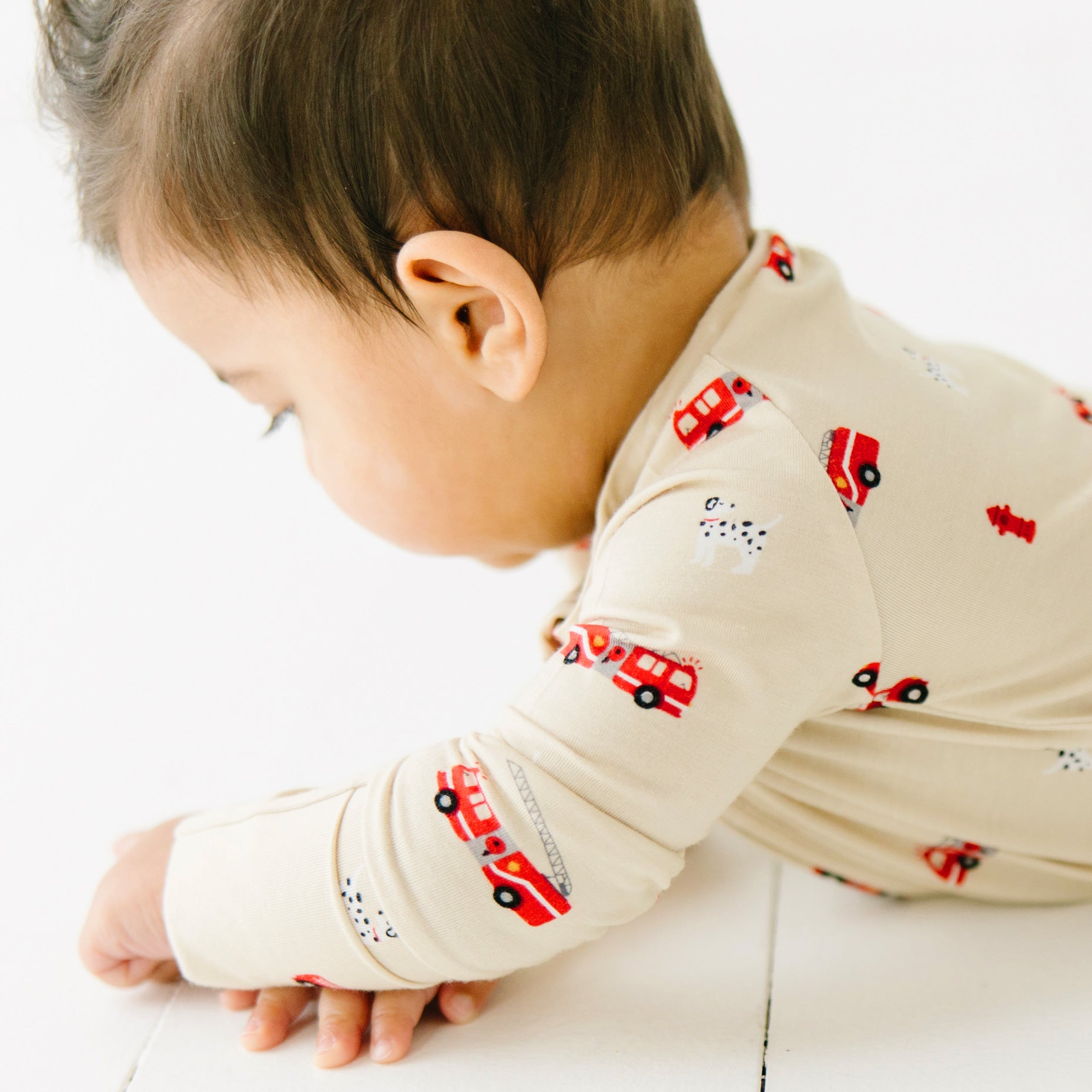 Firetrucks Zip Romper