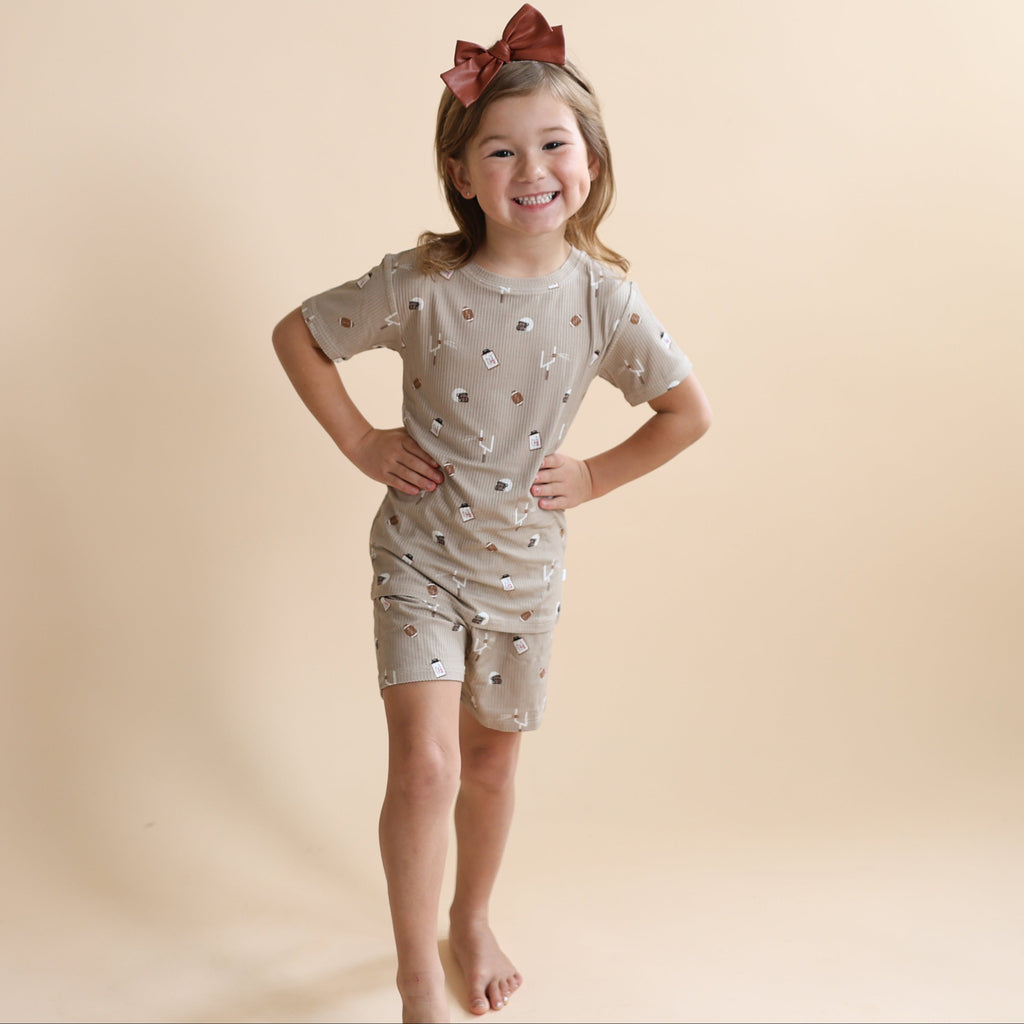 Football Small Ribbed Shorts Two-Piece Set