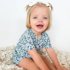 Bluebell Blossoms Small Ribbed Shorts Two-Piece Set