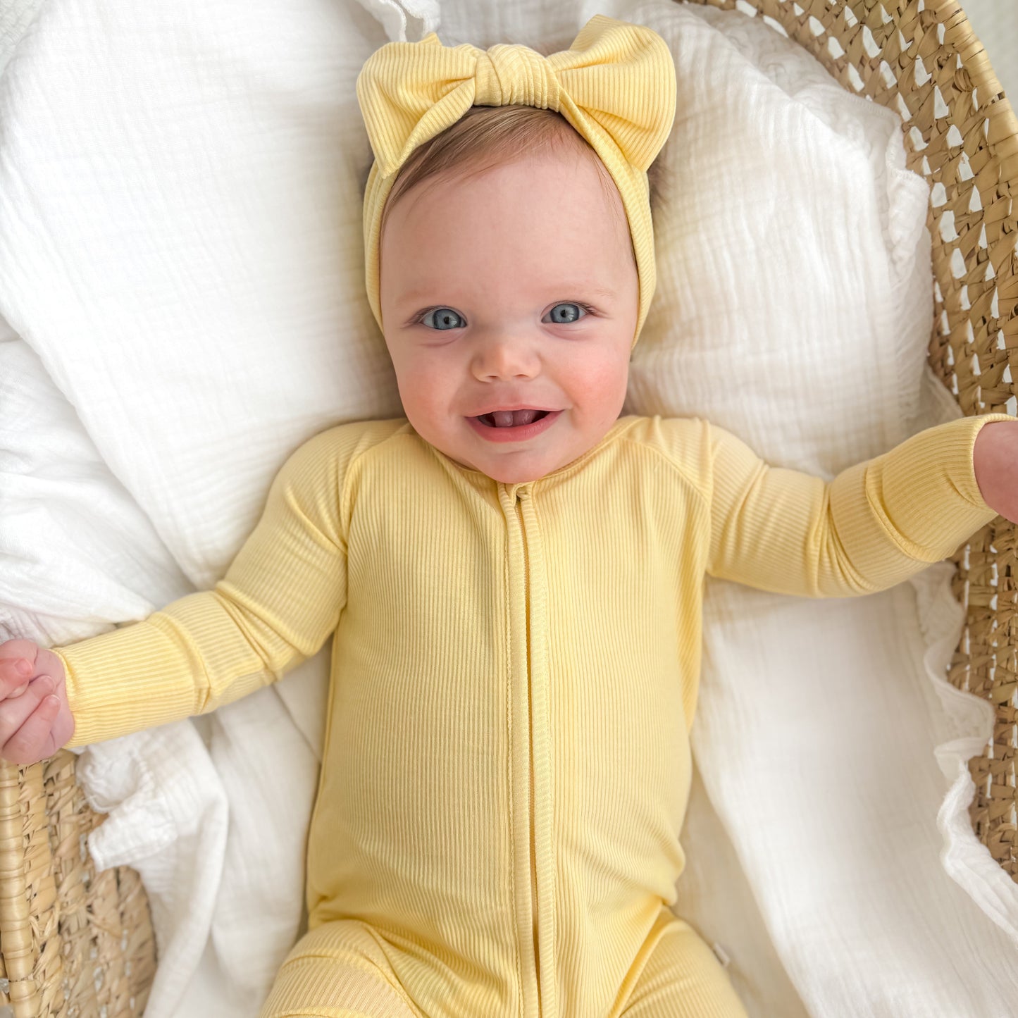 Lemon Yellow Small Ribbed Zip Romper