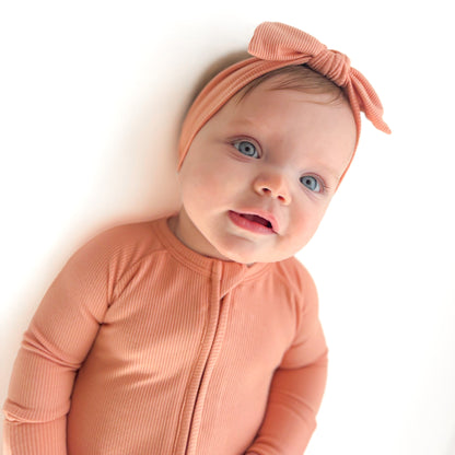 Coral Small Ribbed Zip Romper