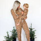Hot Cocoa Small Ribbed Zip Romper