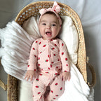 Strawberries Small Ribbed Zip Romper