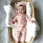 Strawberries Small Ribbed Zip Romper