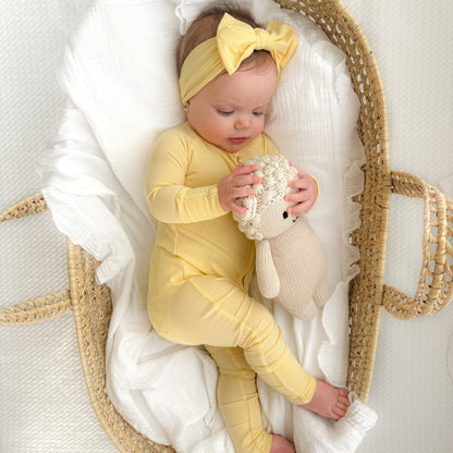 Lemon Yellow Small Ribbed Zip Romper