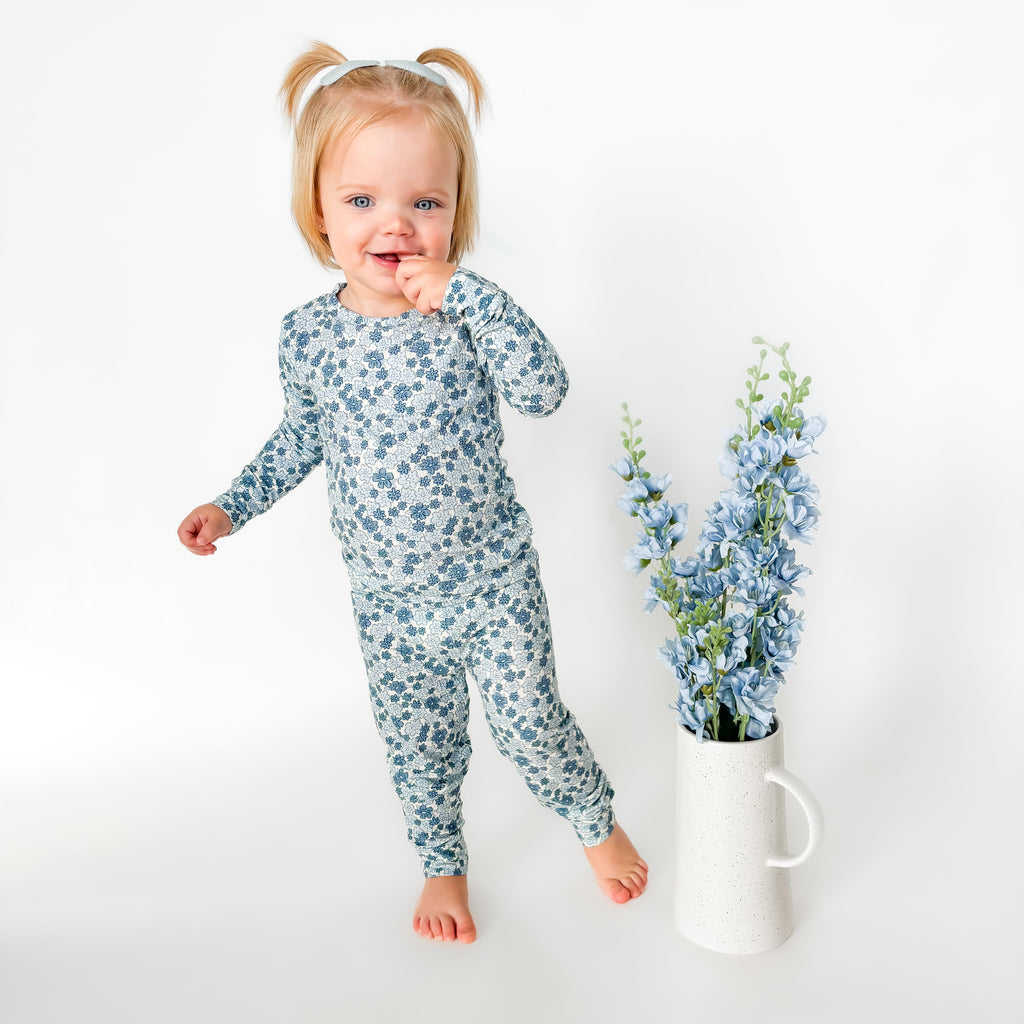Bluebell Blossoms Small Ribbed Two-Piece Set
