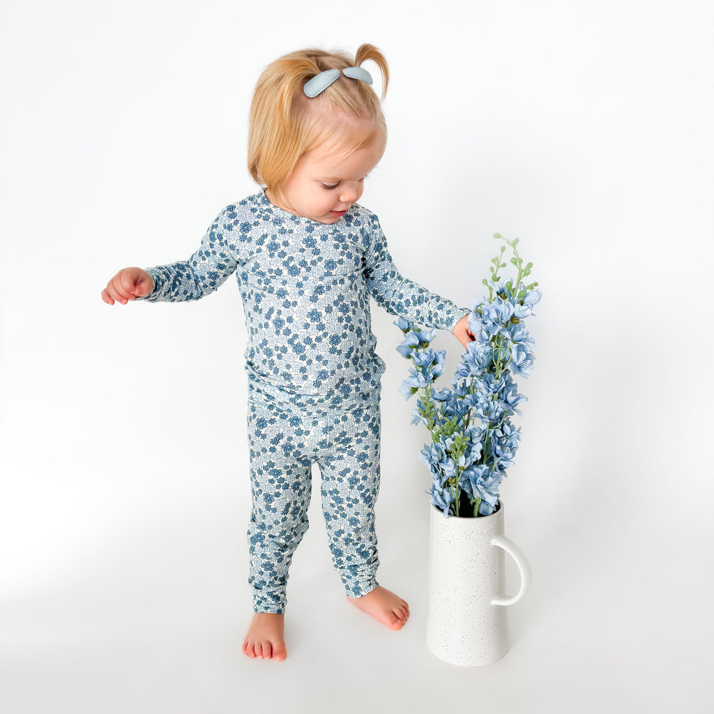 Bluebell Blossoms Small Ribbed Two-Piece Set