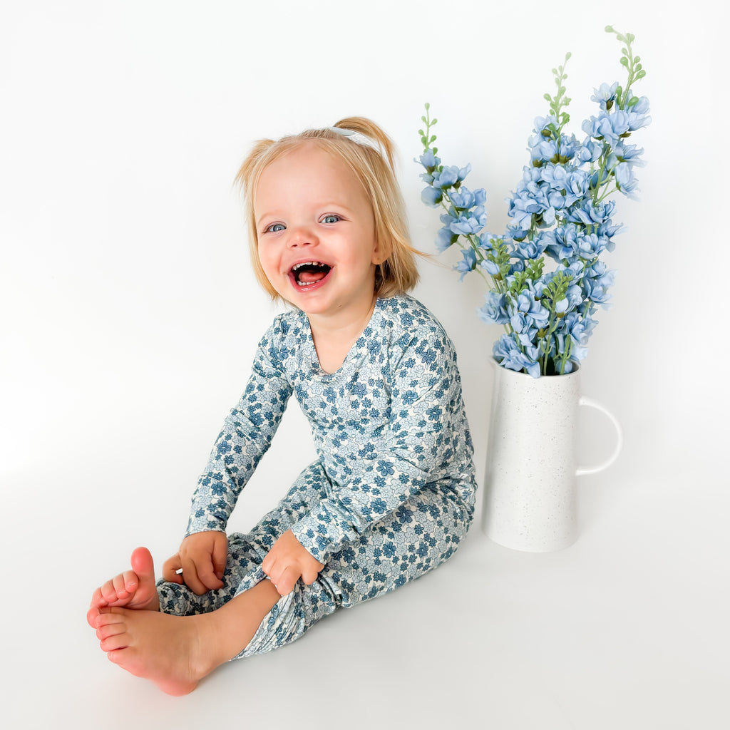 Bluebell Blossoms Small Ribbed Two-Piece Set
