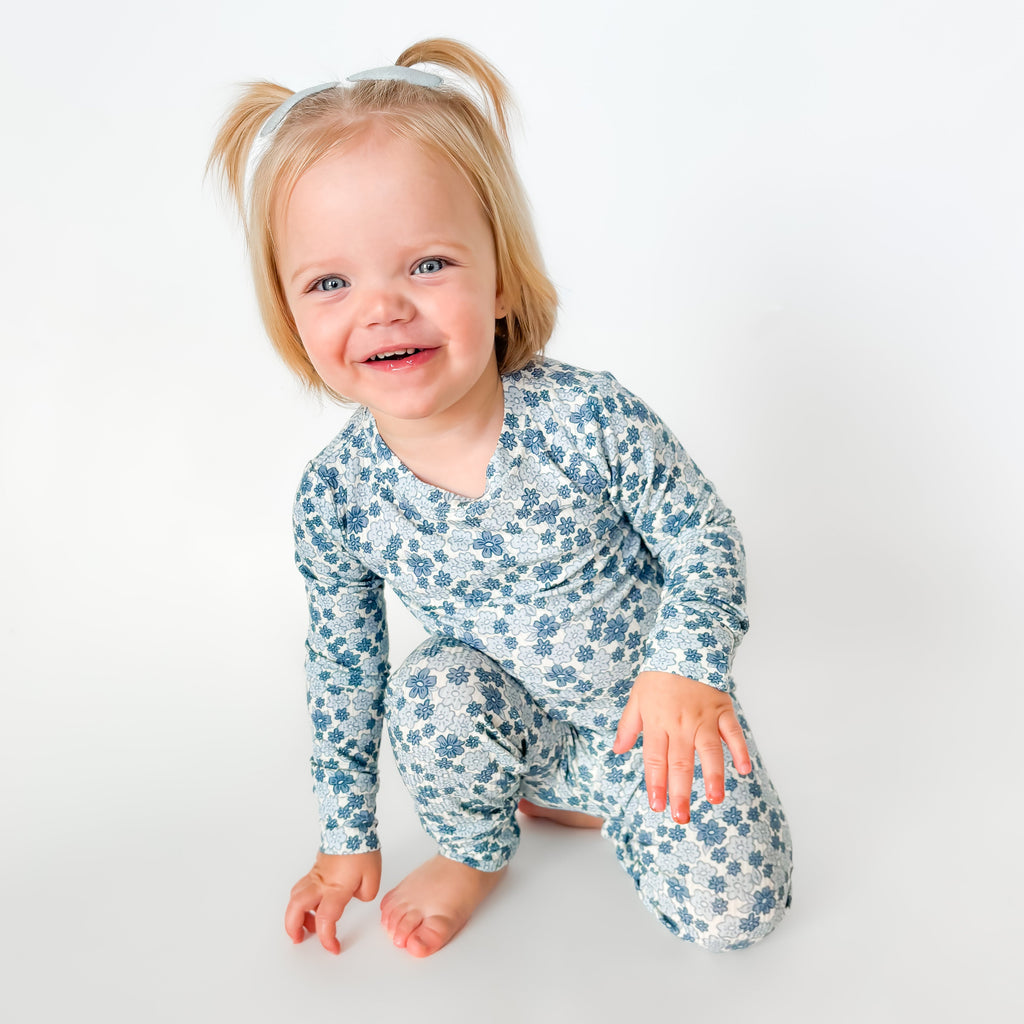 Bluebell Blossoms Small Ribbed Two-Piece Set