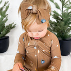 Hot Cocoa Small Ribbed Zip Romper