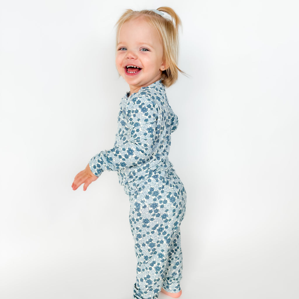 Bluebell Blossoms Small Ribbed Two-Piece Set