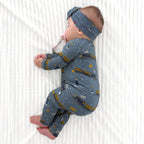 Christmas Trains Small Ribbed Bow