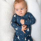 Snowmen Small Ribbed Zip Romper