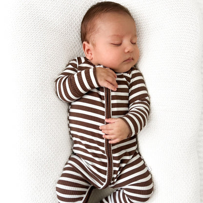 Pinecone Big Stripe Ribbed Zip Romper