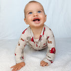 Country Christmas Small Ribbed Zip Romper