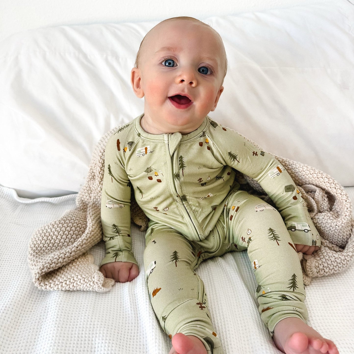 Happy Camper Zip Romper