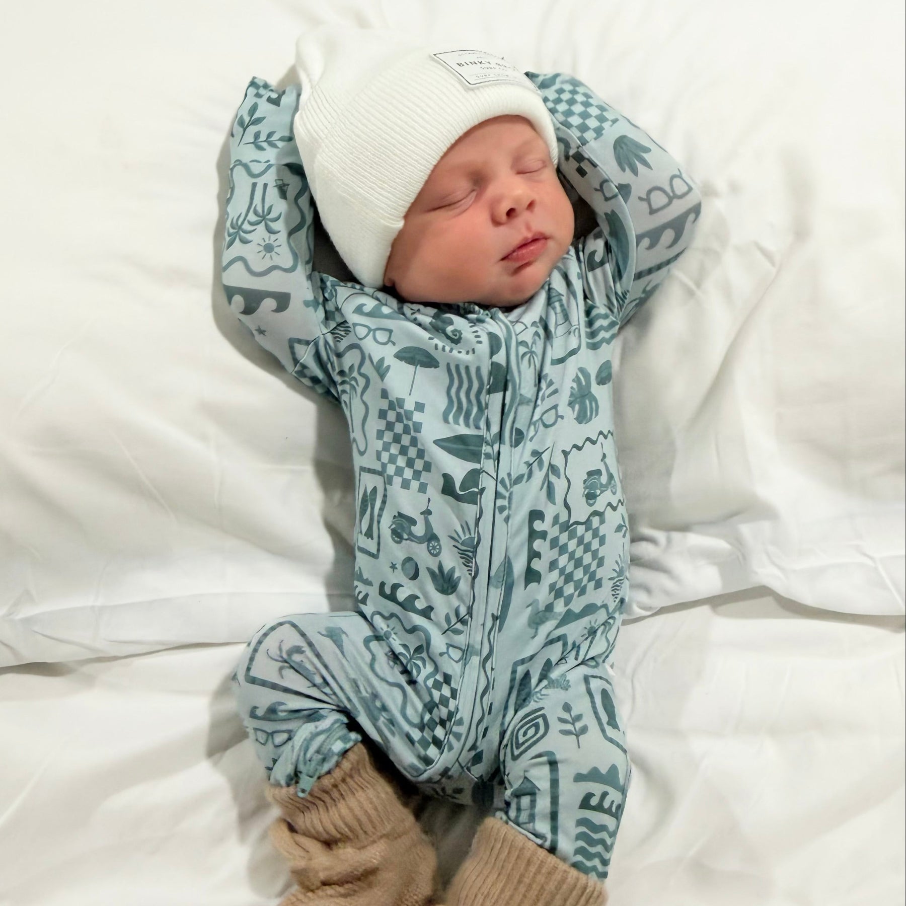 Summer Block Blue Zip Romper