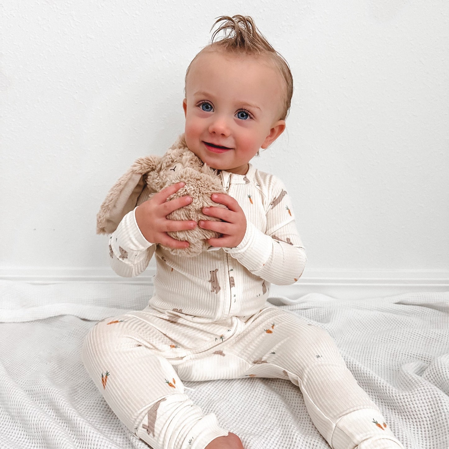 Bunnies Small Ribbed Zip Romper