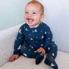 Snowmen Small Ribbed Zip Romper