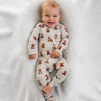Teddy Bear Small Ribbed Zip Romper