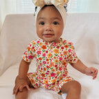 Summer Blooms Small Ribbed Summer Zip Romper