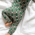 Checkered Christmas Trees Small Ribbed Zip Romper