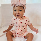 Strawberries Small Ribbed Summer Zip Romper