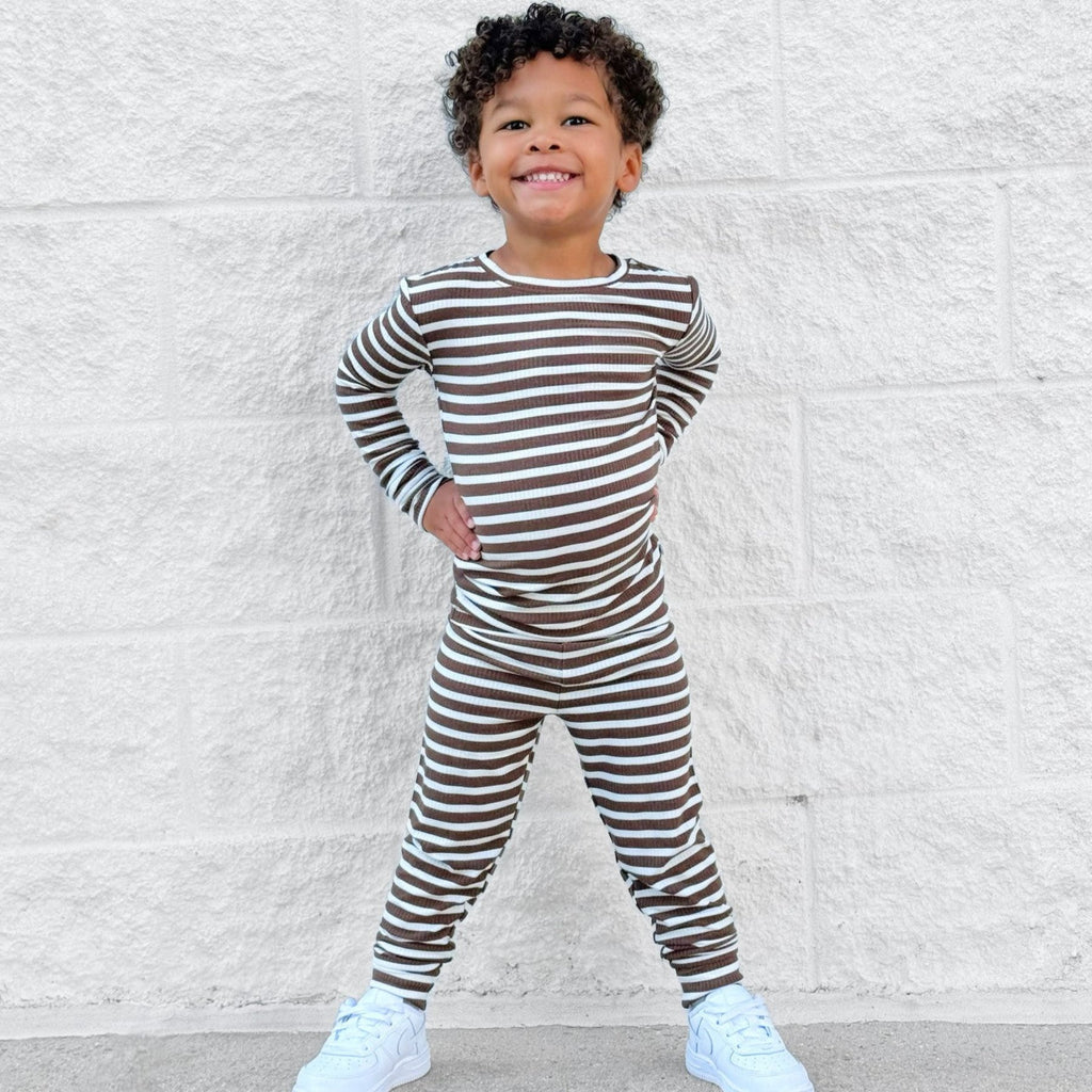 Pinecone Big Stripe Small Ribbed Two-Piece Set