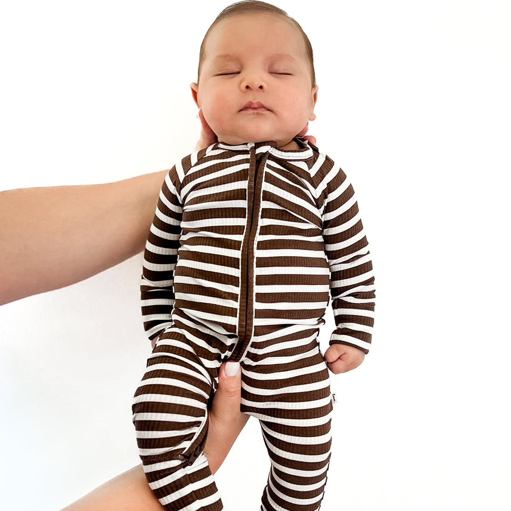 Pinecone Big Stripe Small Ribbed Zip Romper