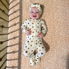 Pink Daisies Small Ribbed Zip Romper